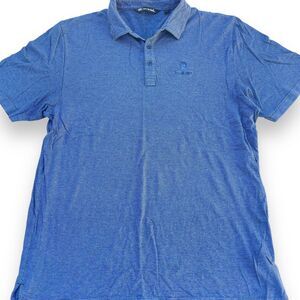 Travis Mathew Blue Striped Collared Henley Short Sleeve Golf Shirt Men's L